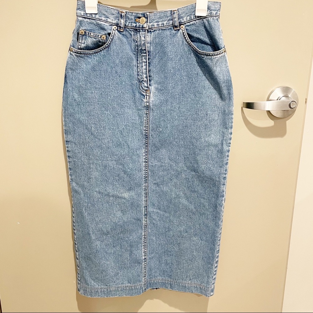 Ralph Lauren Vintage Long Denim High Waisted Skirt